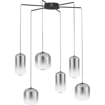 Kouřově šedé skleněné závěsné LED světlo Nova Luce Aelia 72 cm