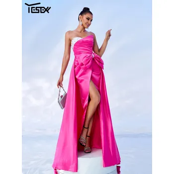 Dámské šaty Dlouhé společenské šaty LC10011 Barva: Fuchsiová, Velikost: XL