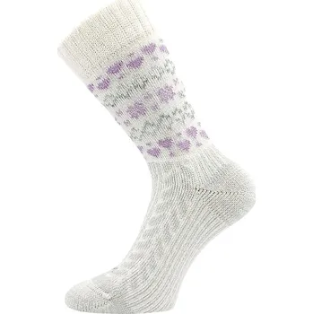 Dámské ponožky Dámské thermo ponožky smetanová/fialová Veltra Fuski Voxx