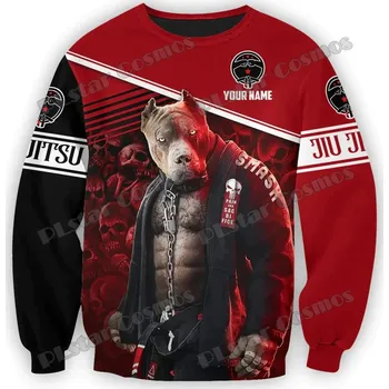 Dámská mikina Mikina s potiskem pes Pitbull 3D CS388 Velikost: 3XL, Barva (Varianta): Svetr