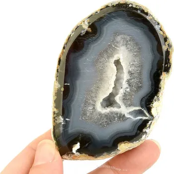 Přírodní kámen Šedý achát přírodní geoda 260g (Brazílie)