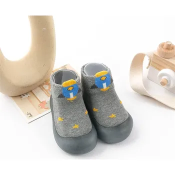 Capáčky Ponožkové botičky pro děti s pevnou podrážkou - Šedá raketa Velikost: 12-18 m, Velikost stélky:13,5 cm
