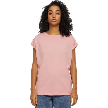 Dámské volné tričko Urban Classics s ohrnutými rukávky 100% bavlna Barva: růžová pastelová, Velikost: M