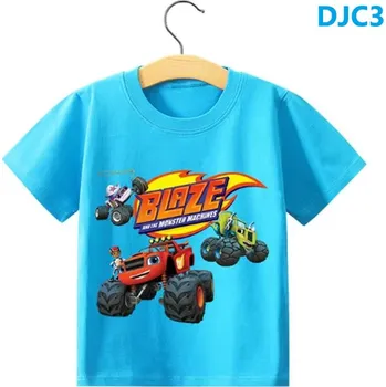 Dětské tričko s potiskem ze seriálu Plamínek a čtyřkoláci (Blaze and the Monster Machines) - modré Motiv: DJC3, Velikost: 120