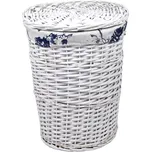 Vingo Bílý proutěný koš na prádlo kulatý Rozměry (cm): průměr 30, v. 39