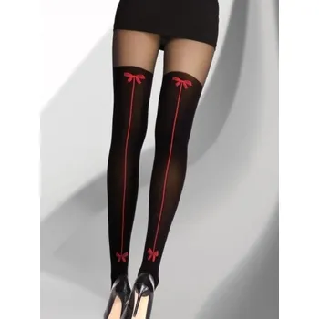 Dámské punčochy Luxusní dámské silonky s červenou mašličkou AMITA, VELIKOST M