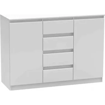 Komoda 2 dveřová komoda se 4 šuplíky HANY NEW 010 - bílá - SLEVA 3% s kodem radost25