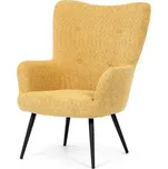 Relaxační křeslo ušák LEMON — kov, látka, černá / žlutá