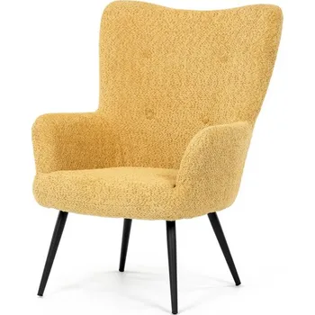 Křeslo Relaxační křeslo ušák LEMON — kov, látka, černá / žlutá