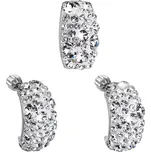 Sada šperků s krystaly Swarovski náušnice a přívěsek bílý obdélník 39116.1