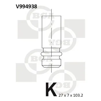 Ventil motoru Výfukový ventil BGA V994938