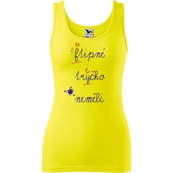 DOBRÝ TRIKO Dámské tílko s potiskem Ftipné tričko Velikost: L, Barva: Citrónová