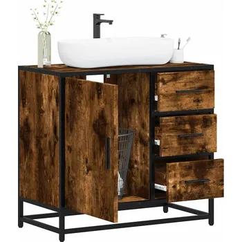 Koupelnový nábytek Koupelnová skříňka pod umyvadlo kouřový dub 65x33x60cm kompozit Hnědá 849276