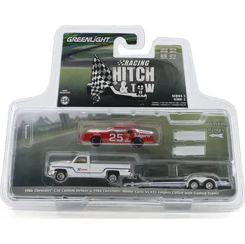 autíčko Chevrolet C30 Custom Deluxe + Chevrolet Monte Carlo SS #25 Folgers Coffee 1986 1:64 Chevrolet C30 with Chevrolet Monte Carlo SS No.25 - kovový model auta 1/64