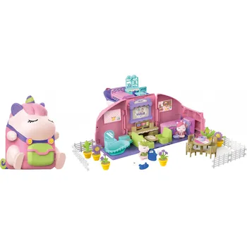 domeček pro figurky Wiky W037648 Batoh domek jednorožec s efekty 2 v 1 18 x 16 x 26 cm