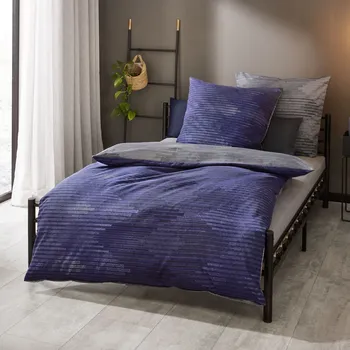 Povlečení Kaeppel | Povlečení flanel Ikat indigo, 140x200, 70x90