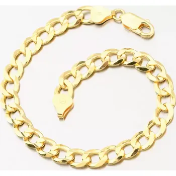 Náramek Pánský náramek stříbro 925 zlacený Pancer CHRS-08-180-FLAT-CONC-AU délka 20 cm