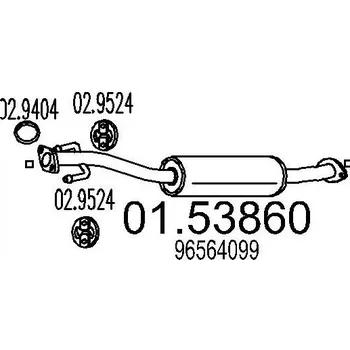 Tlumič výfuku Střední tlumič výfuku MTS 01.53860