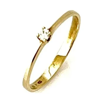 Prsten Ráj snubních prstenů | Zásnubní prsten s briliantem ze žlutého zlata - 4962