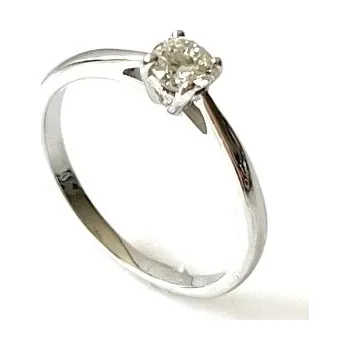 Prsten Ráj snubních prstenů | Zásnubní prsten s briliantem z bílého zlata - 5069