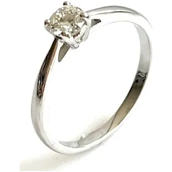Prsten Ráj snubních prstenů | Zásnubní prsten s briliantem z bílého zlata - 5072