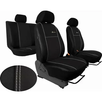 Potah sedadla Autopotahy Škoda Rapid, kožené s alcantarou EXCLUSIVE černé, dělené, zadní loketní opěrka