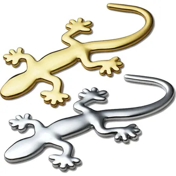 Samolepicí dekorace na vozidlo Nálepka na auto - 3D ještěrka Zlatá