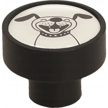 Nábytkové kování Dřevěná nábytková úchytka GAMET GD08 černá + pes