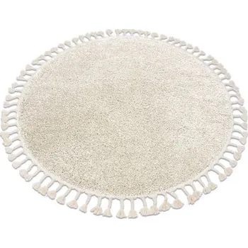 Koberec Kulatý koberec se střapci Herbert - dlouhý vlas 8 - krémový Rozměr koberce: kruh 120 cm