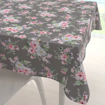 ubrus Bavlněný čtvercový ubrus Sandra SA-553 Růžové květiny na šedém 40x40 cm