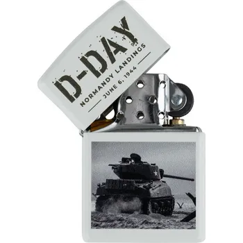 Zapalovač Zippo D-Day tank Sherman - stříbrný