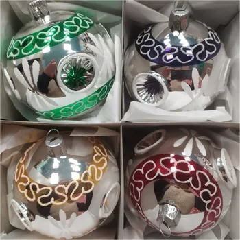 Vánoční ozdoba Slezská tvorba Retro vánoční koule píchaná 6 cm