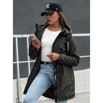 Dámský kabát Dámská parka DSTREET VERCHA TMAVĚ ZELENÁ L