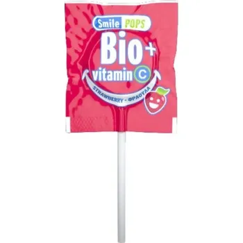 Bonbon MEKE BIO lízátko Úsměv s vitamínem C jahoda 5,6 g