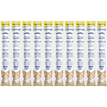 Pamlsek pro kočku 10ks GimCat Sticks - losos a pstruh