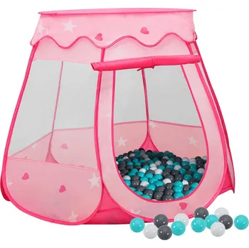 Hra na zahradu vidaXL Dětský stan na hraní s 250 míčky růžový 102 x 102 x 82 cm [3107725] Barva: Vícebarevné 1