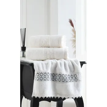 Ručník Soft Cotton Ručník DEMET s krajkou 50x100cm Barva: Smetanová