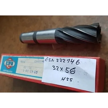 Příslušenství k frézce Fréza válcová čelní jemnozubá, kužel. stopka - 32x56 mm, HSS -F430940,ČSN 222146 (Morse kužel 4)