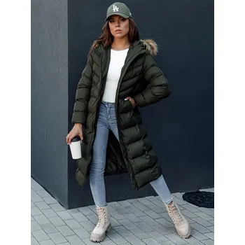 Dámský kabát Dámský kabát DSTREET LUXWARM TMAVĚ ZELENÁ S