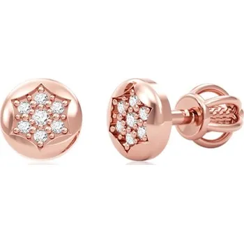 Náušnice Couple, Elegantní peckové náušnice Elmina, růžové zlato se zirkony, Šroubek, 585-66-3-0403.4C00.0.00.001.05