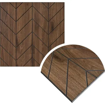 Obklad Ráj dřeva Jacer Dekorační panely Dekoračních panely s černou MDF vodorovně-svislé drážkování 670x670mm Interiér - Dekorační panely