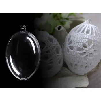 Velikonoční dekorace Plastové vejce 4,5x6 cm dvoudílné, Balení 12 ks, Varianta transparent