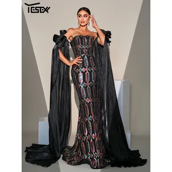 Dámské šaty Večerní maxi šaty LC10326 Barva: Černá, Velikost: M