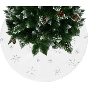 Vánoce Springos Koberec pod vánoční stromeček 90 cm bílý, vánoční dekorace