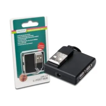 USB hub Digitus USB 2.0 hub, Vysokorychlostní rozbočovač, 4-porty, černý, bez napájecího zdroje DA-70217
