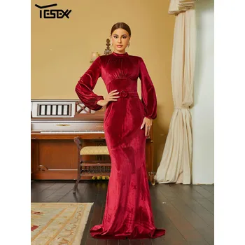 Dámské šaty Originální svatební šaty maxi LC10188 Barva: Vínová, Velikost: M