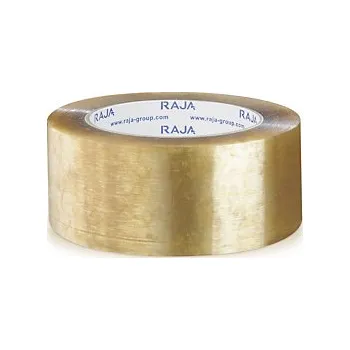 Lepicí páska PP lepicí páska s firemním potiskem RAJA, standardní, 1 barevný potisk, průhledná, 48mm x 66m - Balení po 36 ks