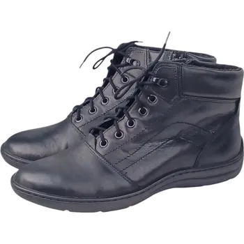 Dámská zimní obuv S 1184 - 100 zdravotní dámské kotníčkové zateplené boty na šněrování i zip ; barva černá 41