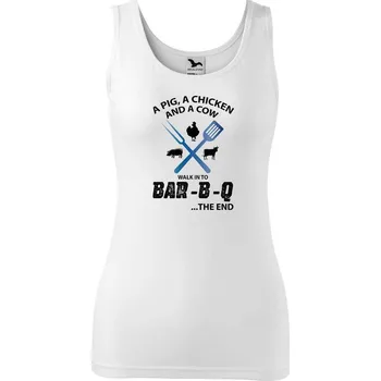 DOBRÝ TRIKO Dámské tílko s potiskem BAR-B-Q Velikost: M, Barva: Bílá