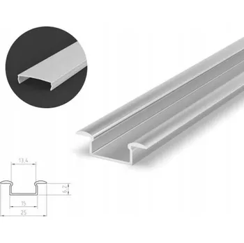 LED osvětlení Hliníkový profil TECH-LIGHT stříbrný eloxovaný P6-2 2M